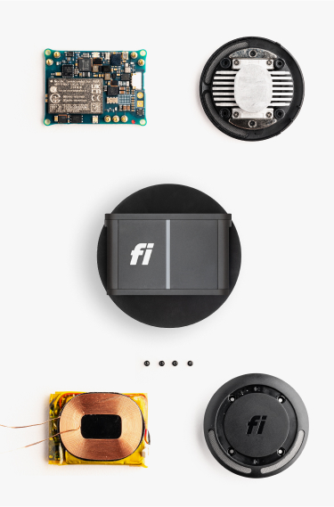 An exploded view of the Fi collar